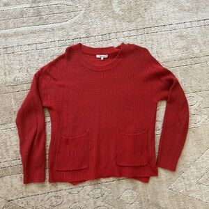 Red Cropped Madewell Sweater
